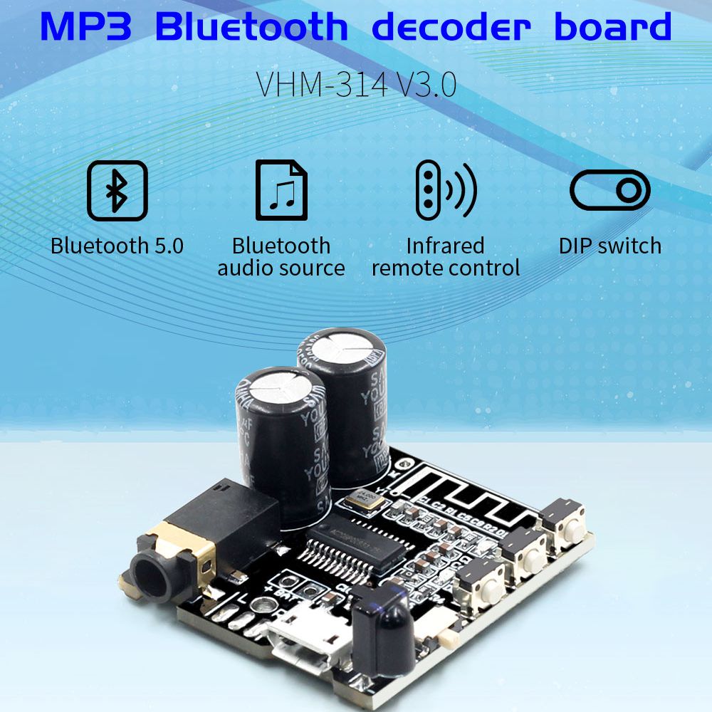 5Pcs-VHM-314-V30-Bluetooth-Audio-Receiver-Board-bluetooth-50-MP3-lossless-Decoder-Board-with-EQ-Mode-1759969