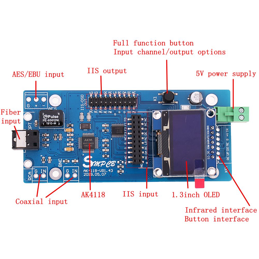 AK4118-Digital-Receiver-Board-Audio-Decoder-DAC-SPDIF-to-IIS-Coaxial-Optical-USB-AES-EBU-Input-Suppo-1571345