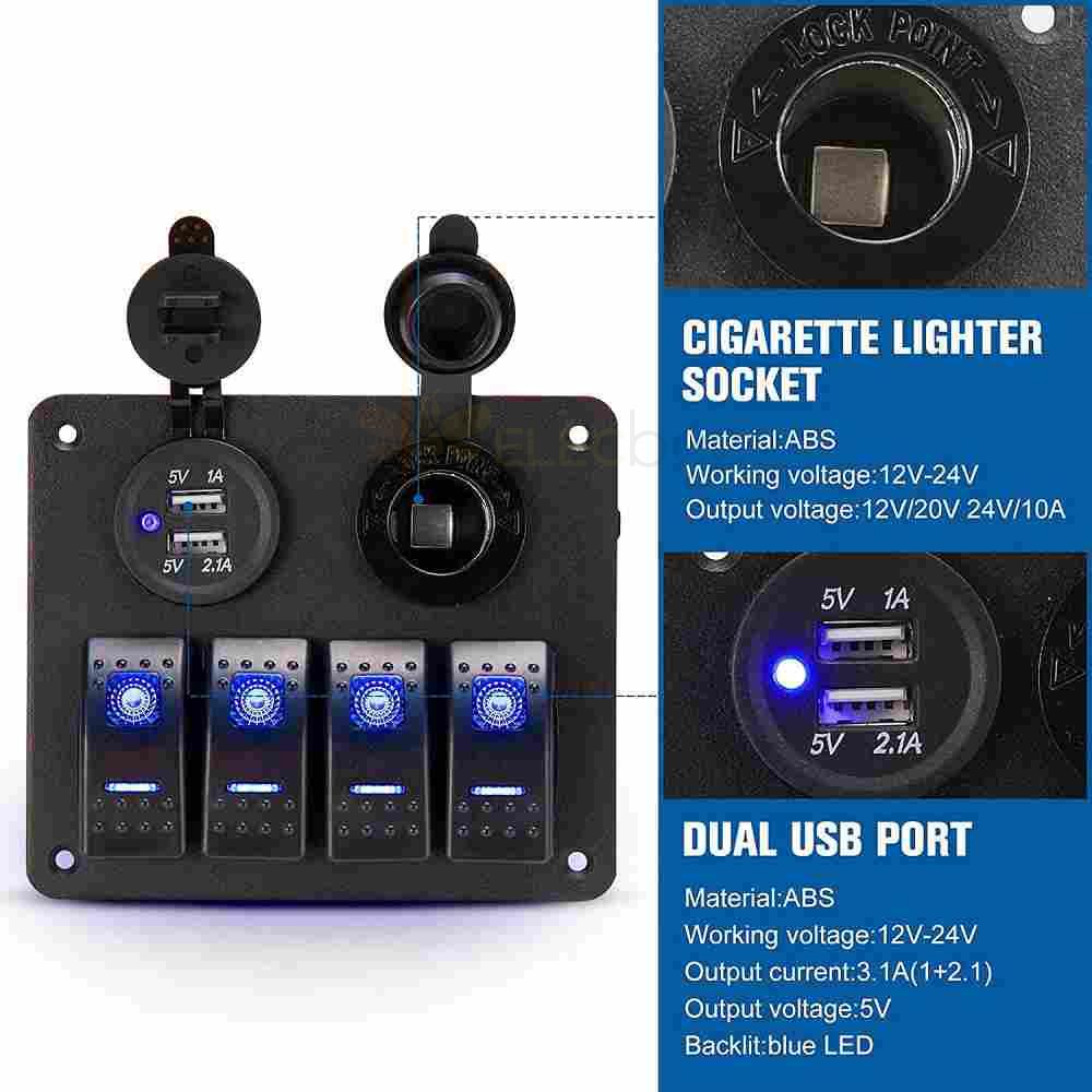 Allume-cigare double multifonctions + 2.1A ports USB + Affichage