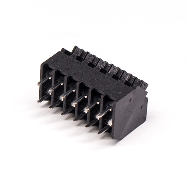 PCB Spring Loaded Terminal Block Black PCB Mount Straight Crimp Cable ...