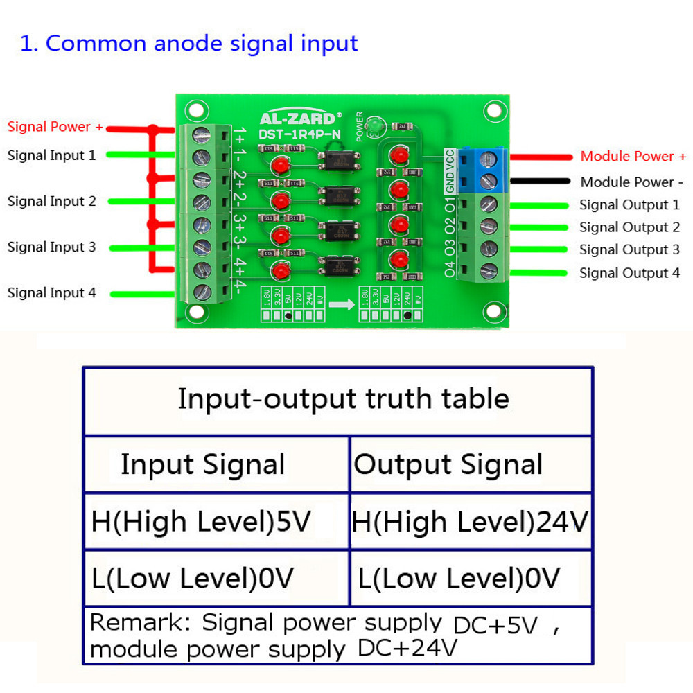 3pcs-5V-To-24V-4-Channel-Optocoupler-Isolation-Board-Isolated-Module-PLC-Signal-Level-Voltage-Conver-1466342