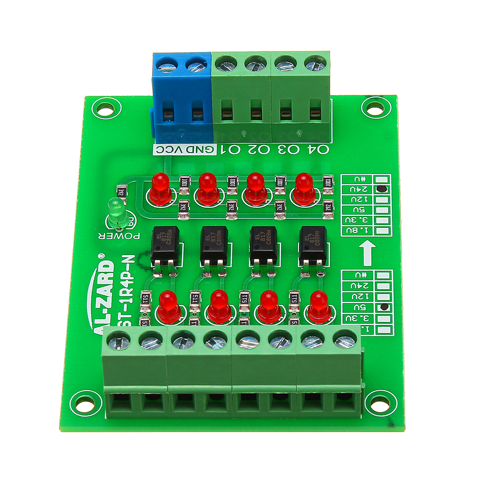 3pcs-5V-To-24V-4-Channel-Optocoupler-Isolation-Board-Isolated-Module-PLC-Signal-Level-Voltage-Conver-1466342