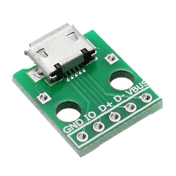 Micro USB Dip Female Socket B Type Microphone 5P Patch To 2.54mm Pin With Soldering Adapter Board