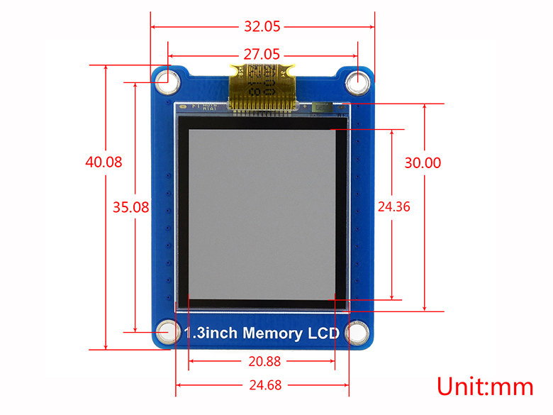 Wavesharereg-13-inch-Black-and-White-Memory-SPI-LCD-Display-with-Internal-Memory-144x168-For-STM32-1707120