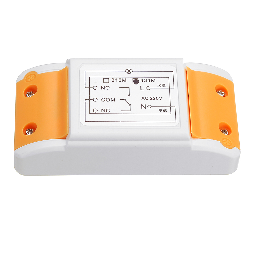 Modulo interruttore di telecomando wireless a canale 433 MHz AC 220 V 1CH  con trasmettitore a 2 tasti in metallo di piccole dimensioni