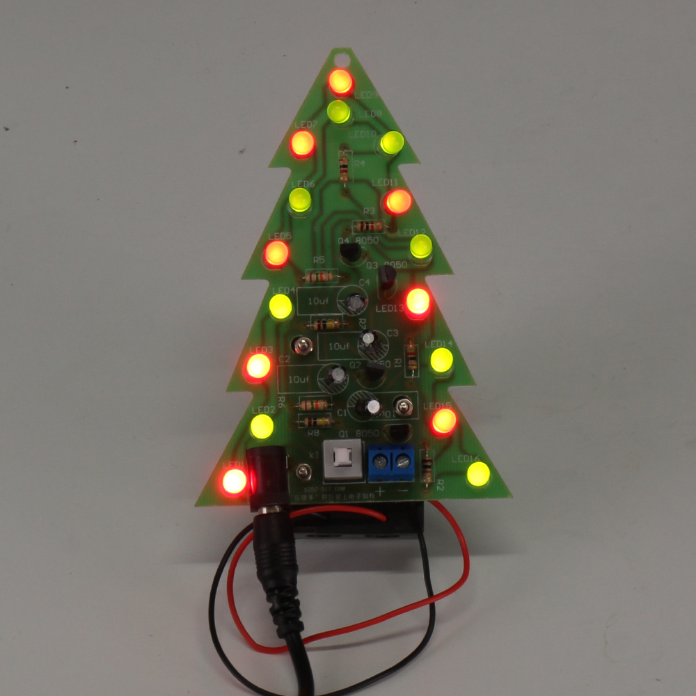 Assembled-Christmas-Tree-16x-LED-Color-Light-Electronic-PCB-Decoration-Tree-Children-Gift-1602760