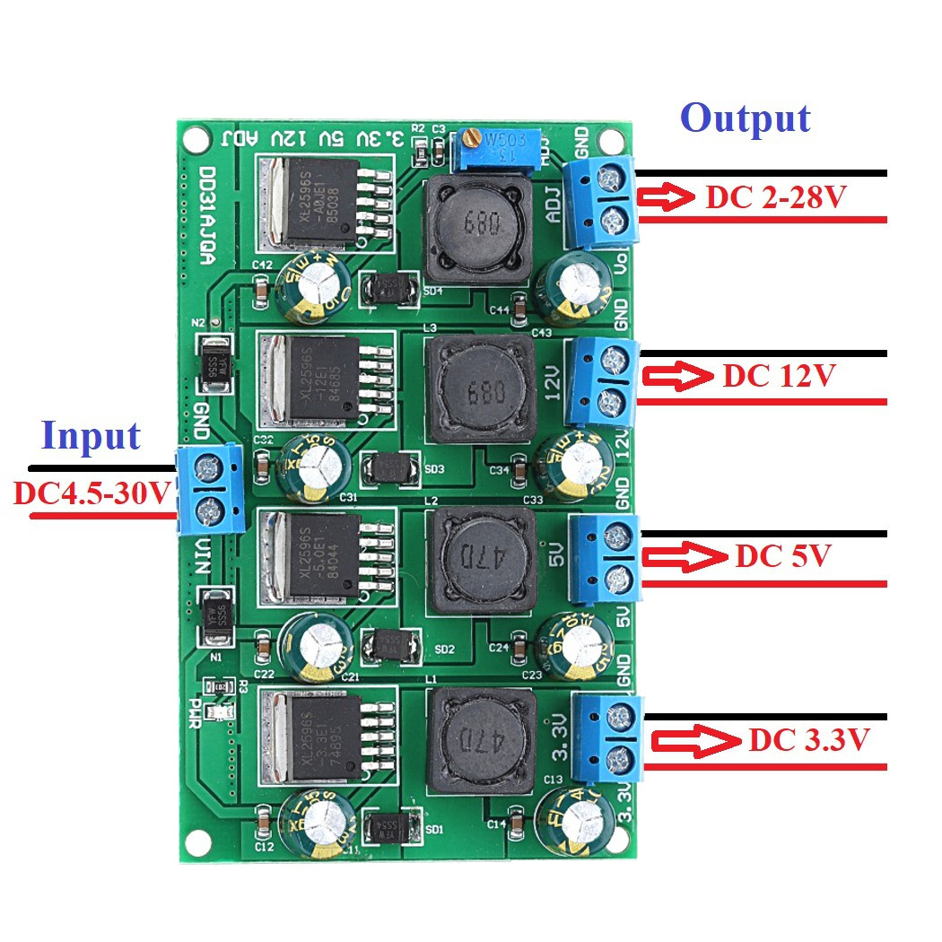 3A-33V-5V-12V-Adjustable-2-28V-Output-Step-Down-Power-Supply-Module-4CH-4-channel-DD31AJQA-1535792