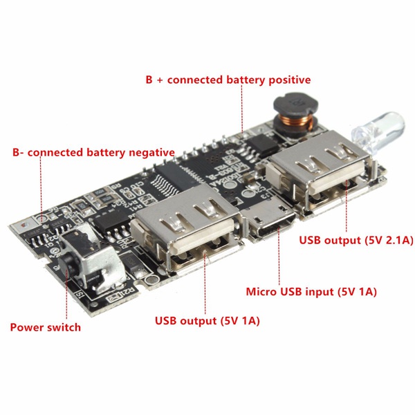 5Pcs-Dual-USB-5V-1A-21A-Mobile-Power-Bank-18650-Battery-Charger-PCB-Module-Board-1133269