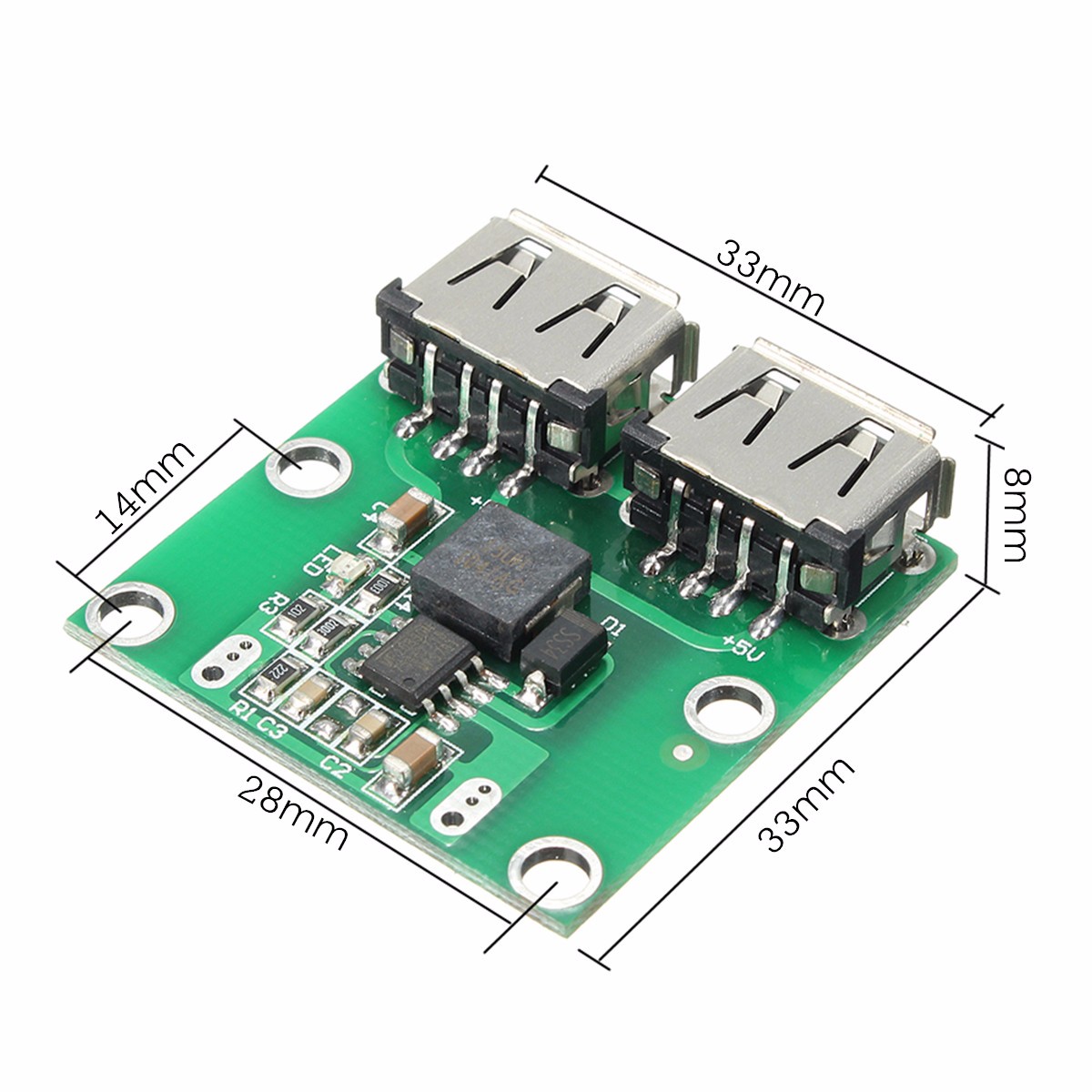 5Pcs-Dual-USB-Output-6-24V-To-52V-3A-DC-DC-Step-Down-Power-Charger-Module-Converter-1123514