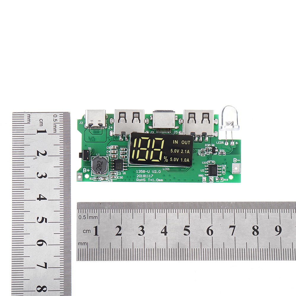 Dual-USB-5V-21A-Micro-Type-C-for-DIY-Power-Bank-18650-Charger-Board-with-LED-Overcharge-Overdischarg-1578395