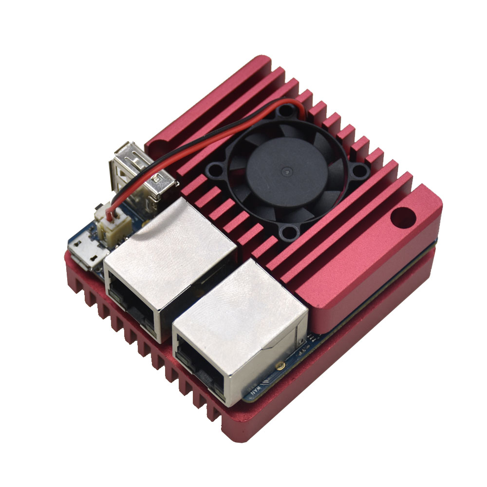 Aluminum-Alloy-RED-Metal-Protective-Cover-with-Cooling-Fan--Nanopi-R2S-Mainboard-DIY-Kit-1713395