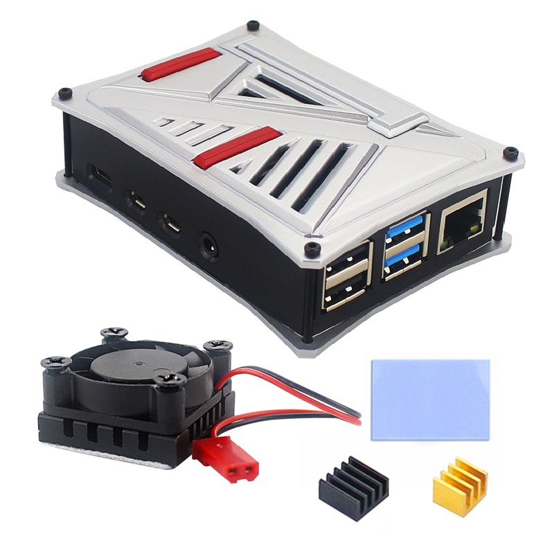 BlackSliver-C2226-ABS-Protective-Case-Armor-Exterior-Enclosure-Shell-Support-Cooling-Fan-for-Raspber-1599732