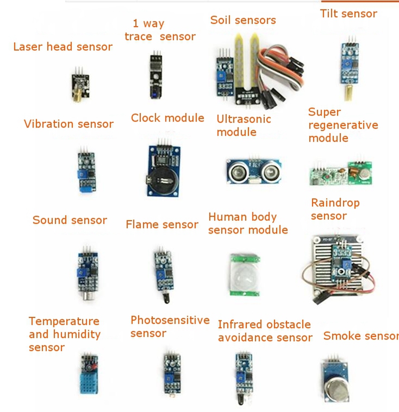 Geekcreit® 16 In 1 Sensor Module Kit Laser Ultrasonic Obstacle Avoidance For Raspberry Pi 2 Pi2 Pi3 2011