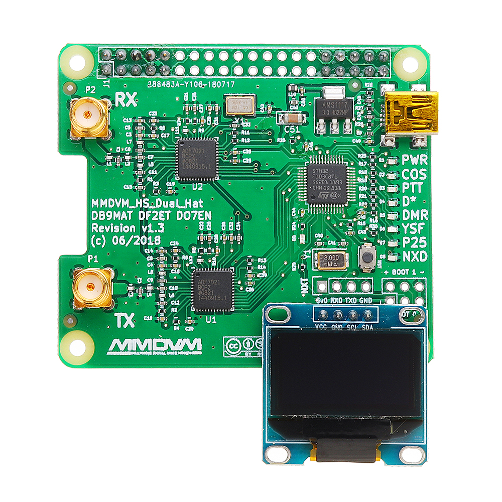 USB-Communication-Duplex-MMDVM-Hotspot-Support-P25-DMR-YSF--OLED-Screen--2PCS-Antenna--Case-For-Rasp-1368593