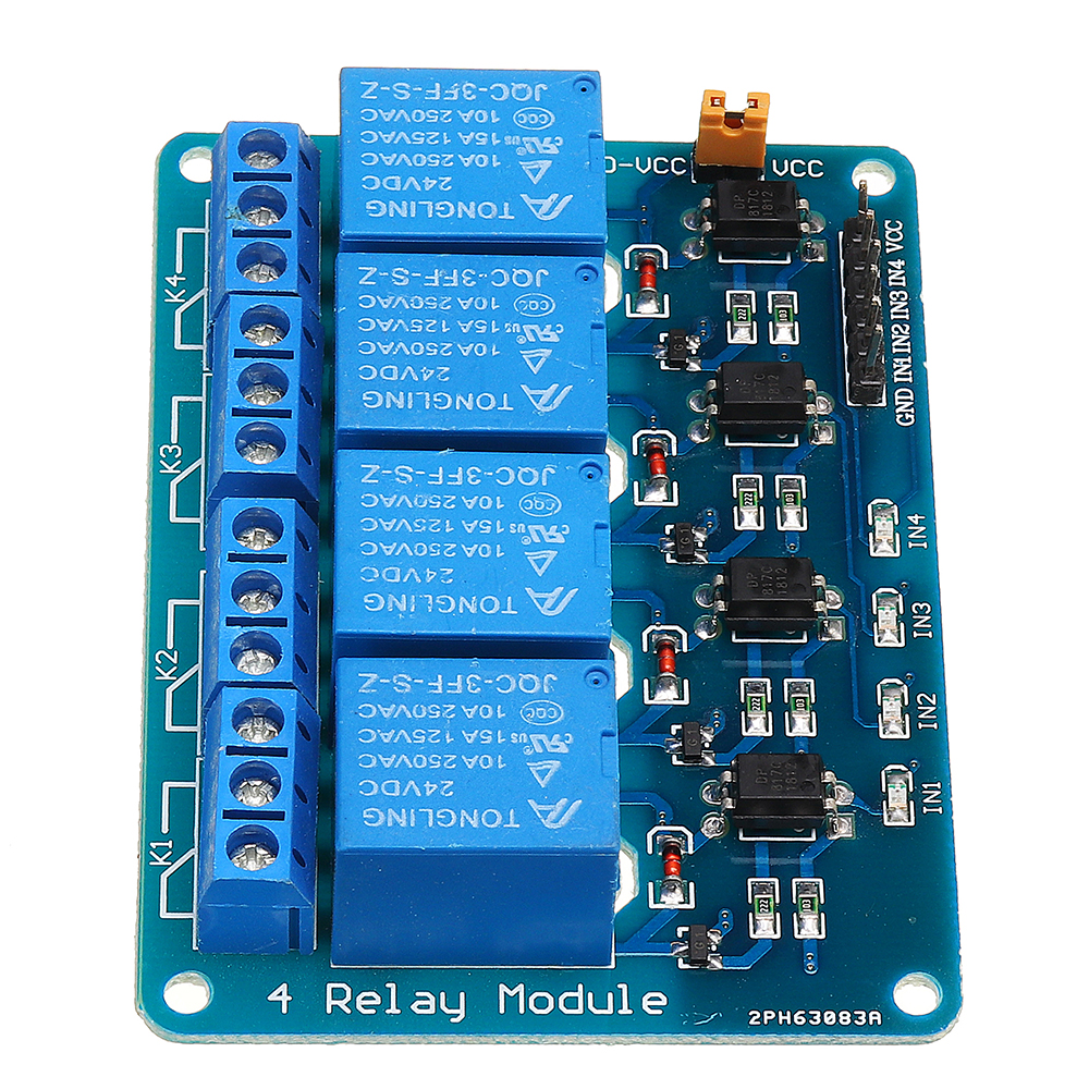 10pcs-24V-4-Channel-Relay-Module-For-PIC-ARM-DSP-AVR-MSP430-1493561