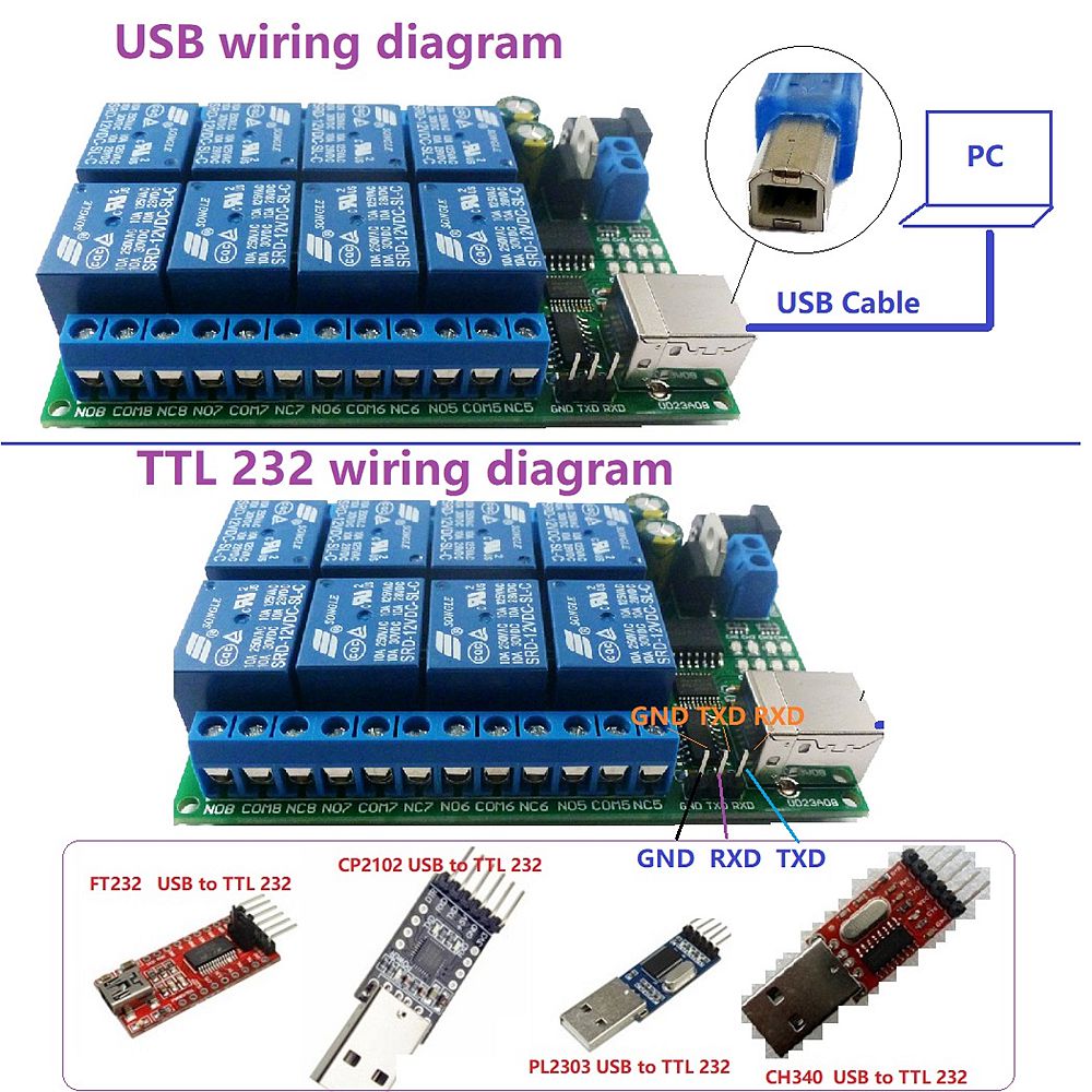 2-in-1-DC-5V-8Channel-USB-Serial-Port-Relay-Module-UART-RS232-TTL-Switch-Board-CH340-for-Windows-Lin-1624821