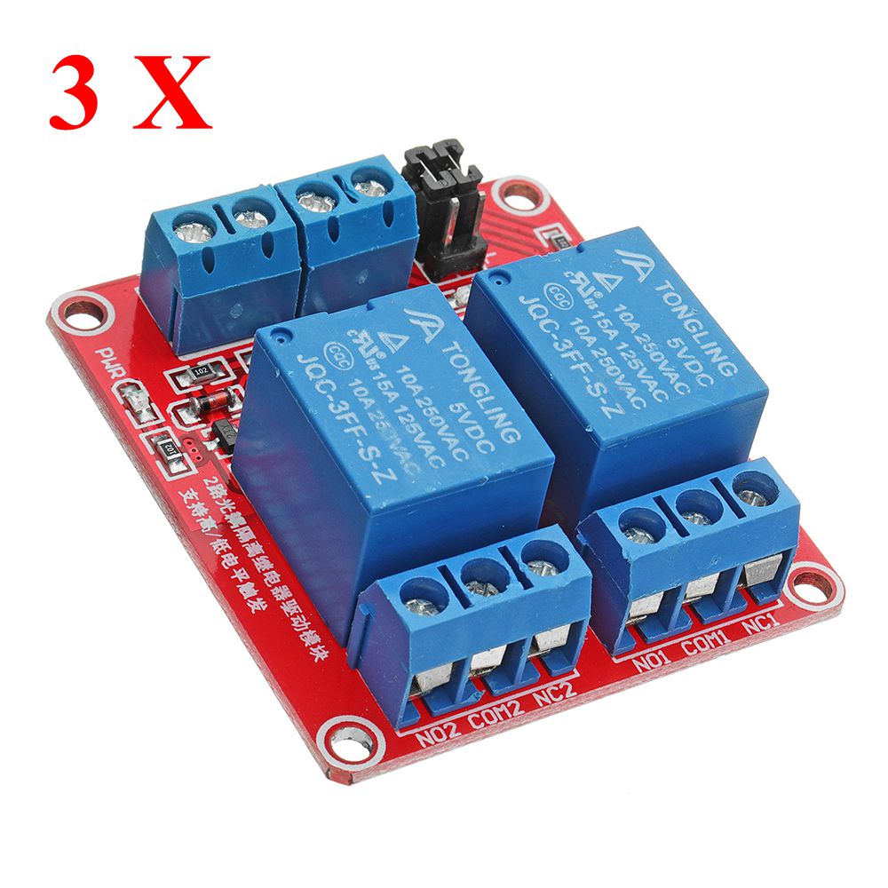 3Pcs-5V-2-Channel-Level-Trigger-Optocoupler-Relay-Module-Geekcreit-for-Arduino---products-that-work--1343529