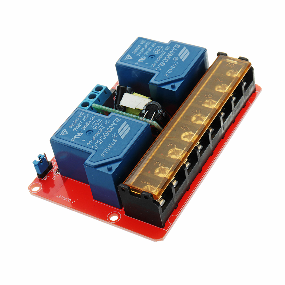 DC-5V-AC-100V-To-250V-30A-760mA-2-Channel-Relay-Module-Board-With-High-And-Low-Level-1306877