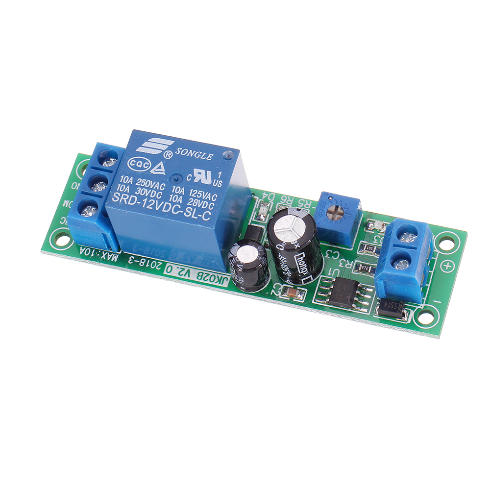 JK02B-12V-DC-Delay-Relay-Module-0-200S-Adjustable-Delayed-Closure-Timer-Delay-10A-NE555-1593639