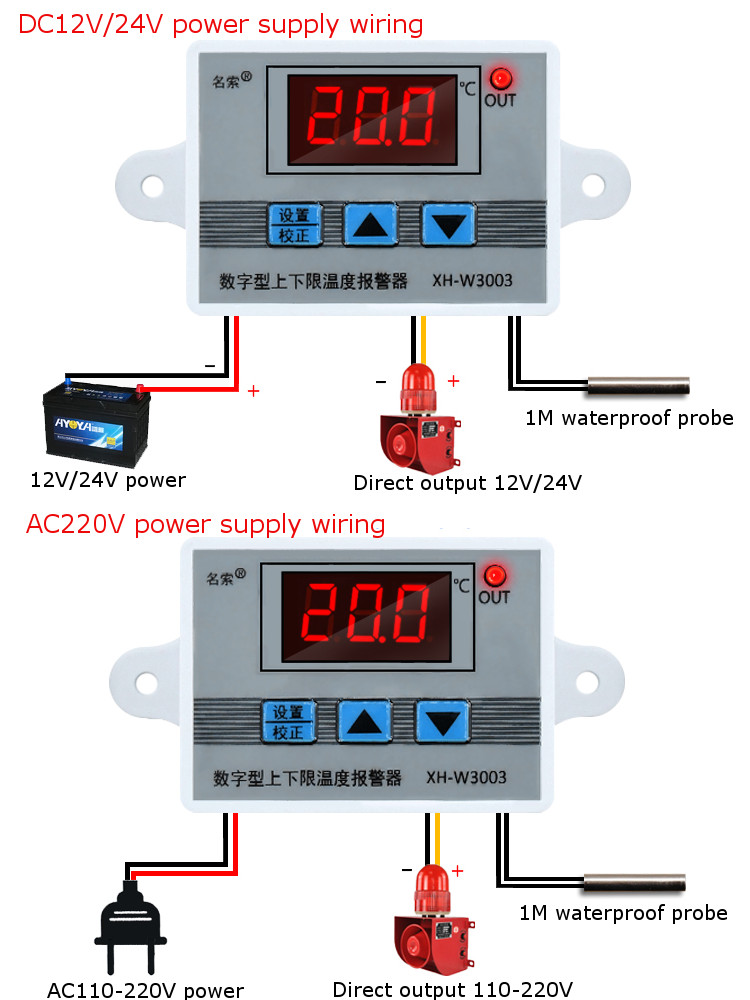 5pcs-24V-XH-W3003-Micro-Digital-Thermostat-High-Precision-Temperature-Control-Switch-Temperature-Ala-1644491