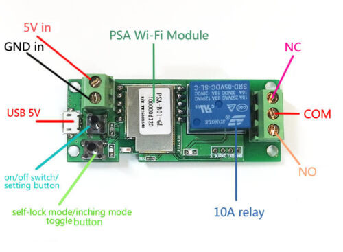 3pcs 5V WiFi Telecomando apriporta per garage Funziona con Alexa e IFTTT  Interruttore di controllo remoto