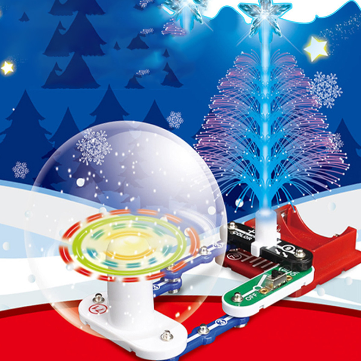 Christmas-Tree-DIY-Toys-Kids-Electronics-Blocks-Educational-Snap-Circuit-Kit-Discovery-Science-1599054