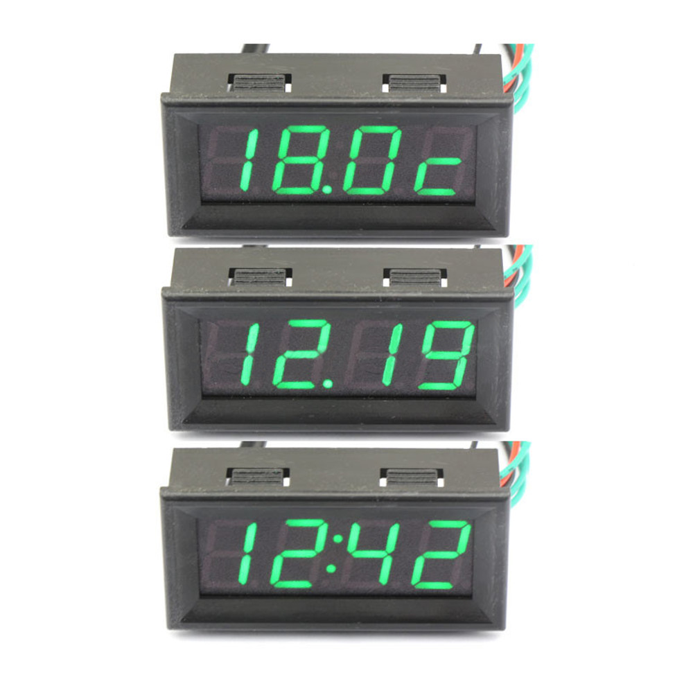 056-Inch-200V-3-in-1-Time--Temperature--Voltage-Display-with-NTC-DC7-30V-Voltmeter-Black-Watch-Clock-1530089