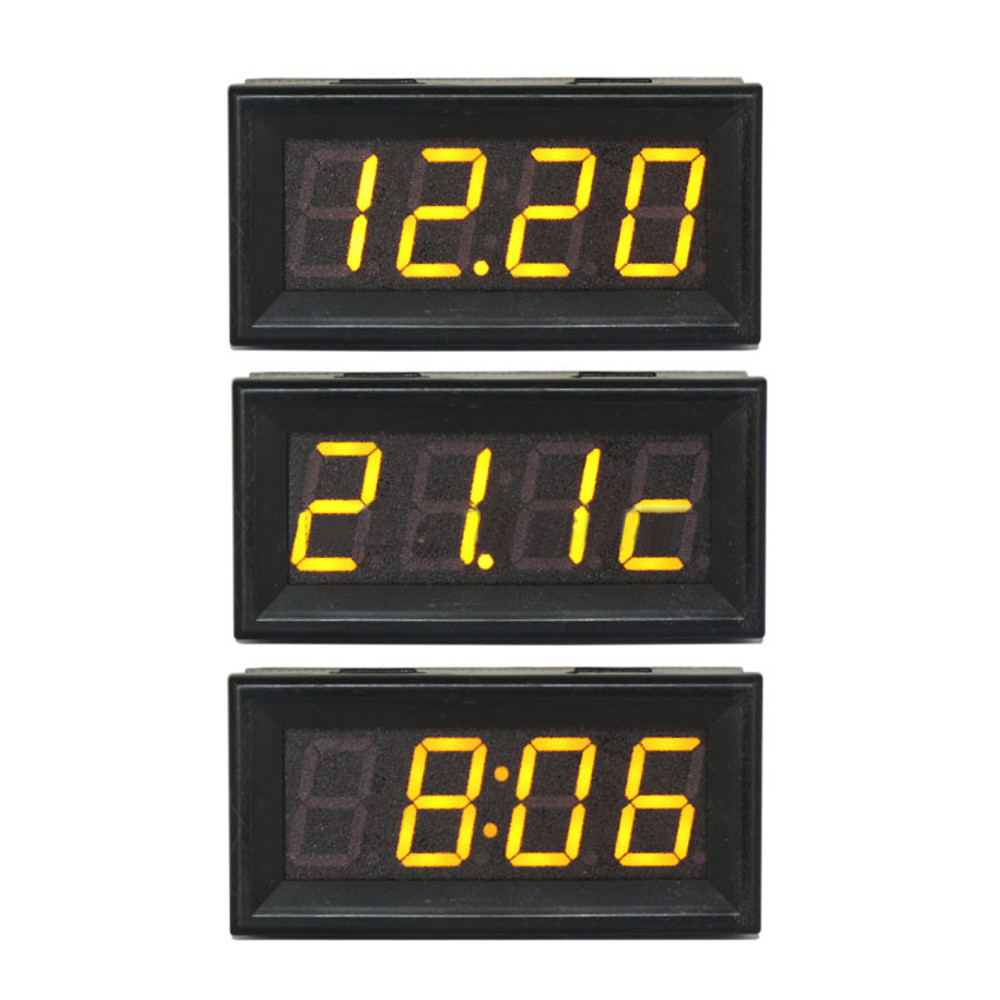 056-Inch-200V-3-in-1-Time--Temperature--Voltage-Display-with-NTC-DC7-30V-Voltmeter-Black-Watch-Clock-1530089