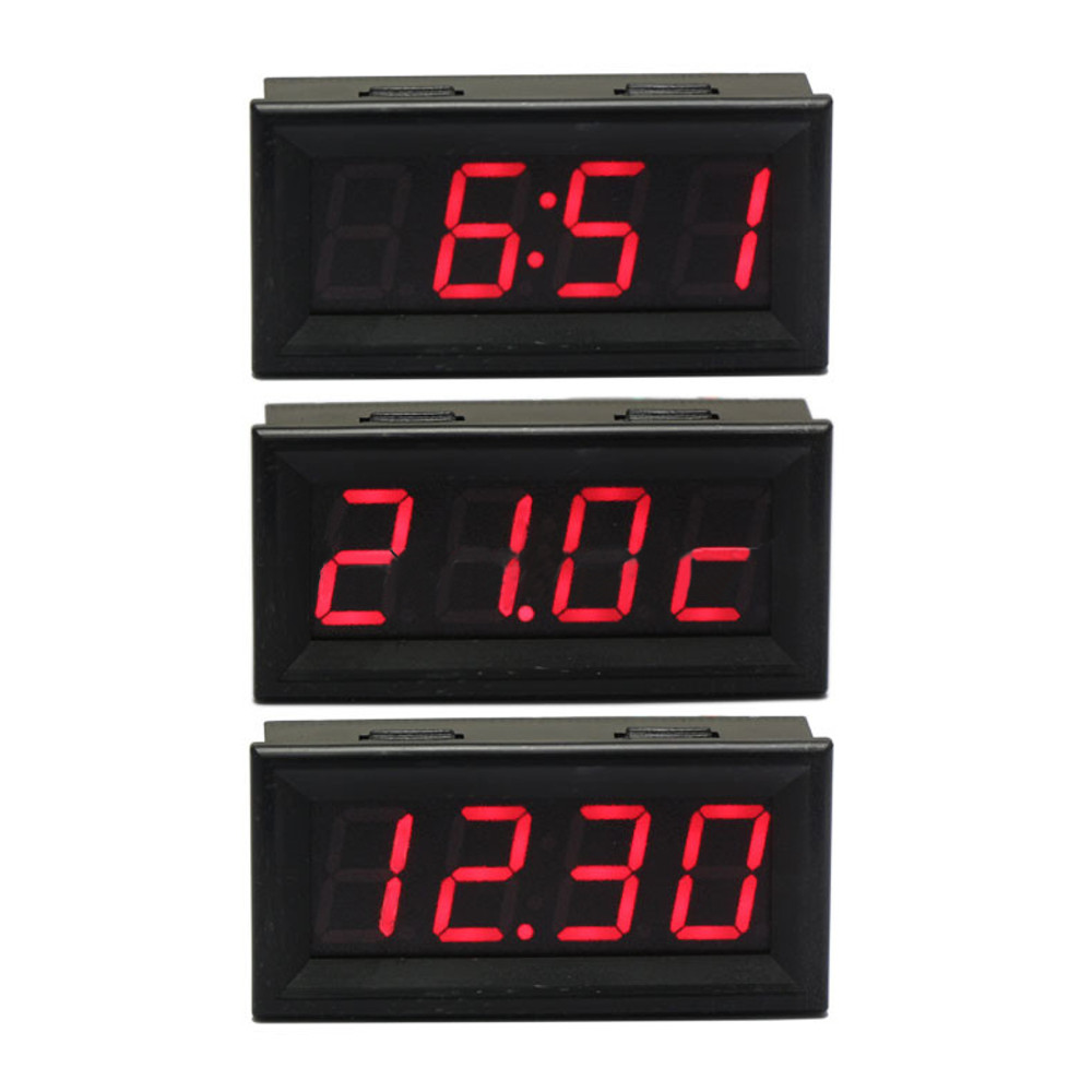 056-Inch-200V-3-in-1-Time--Temperature--Voltage-Display-with-NTC-DC7-30V-Voltmeter-Black-Watch-Clock-1530089