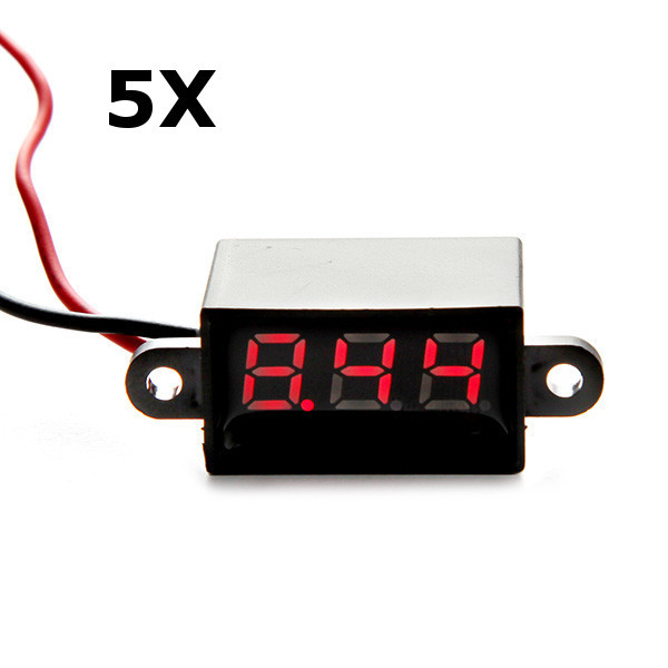 20pcs 0.28 pouces deux fils 2.5-30V affichage rouge numérique voltmètre cc  compteur de tension réglable