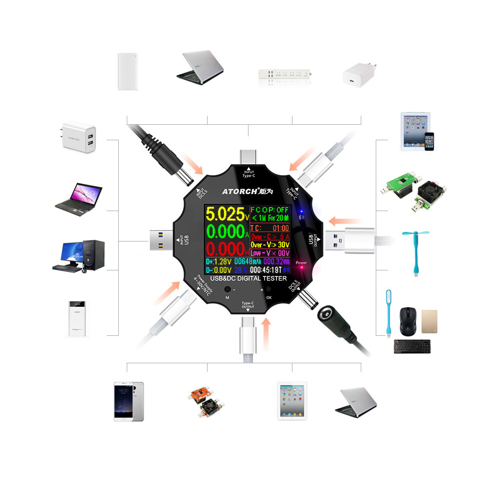 White-UD18-USB-30-18in1-USB-Tester-APP-DC-Digital-Voltmeter-Ammeter-Power-Bank-Voltage-Detector-Volt-1711335